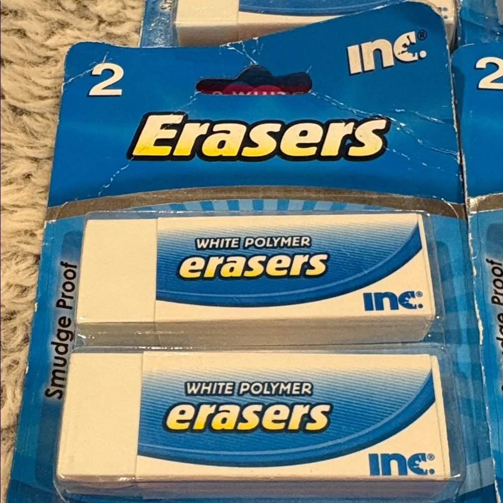 Inc Erasers Unisex OS‎ White NEW 5-Pack Bundle White Polymer Smudge Proof 66046